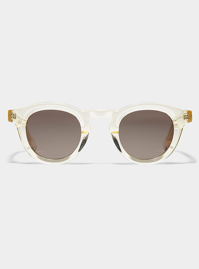 French Kiwis Ecru/Linen Jude round sunglasses for men