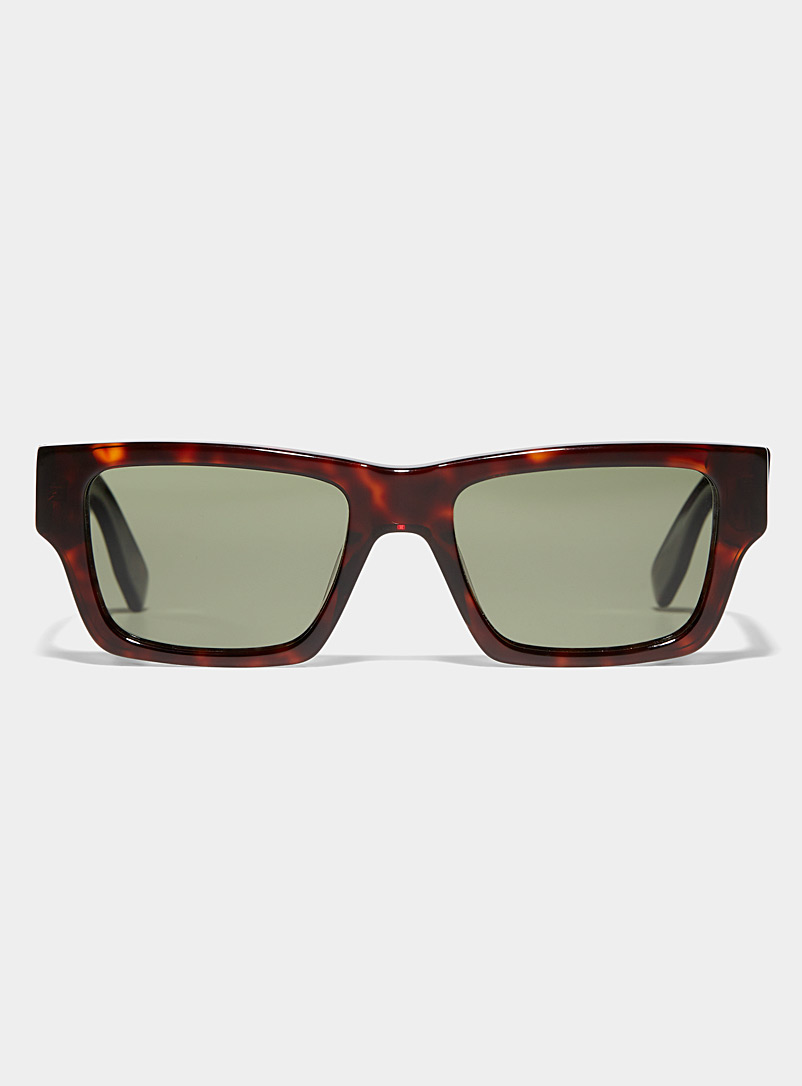 French Kiwis Patterned Brown Aimé rectangular sunglasses for men