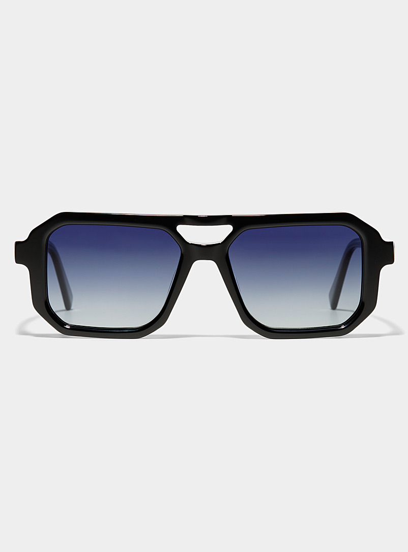 French Kiwis Black Angelo square sunglasses for men