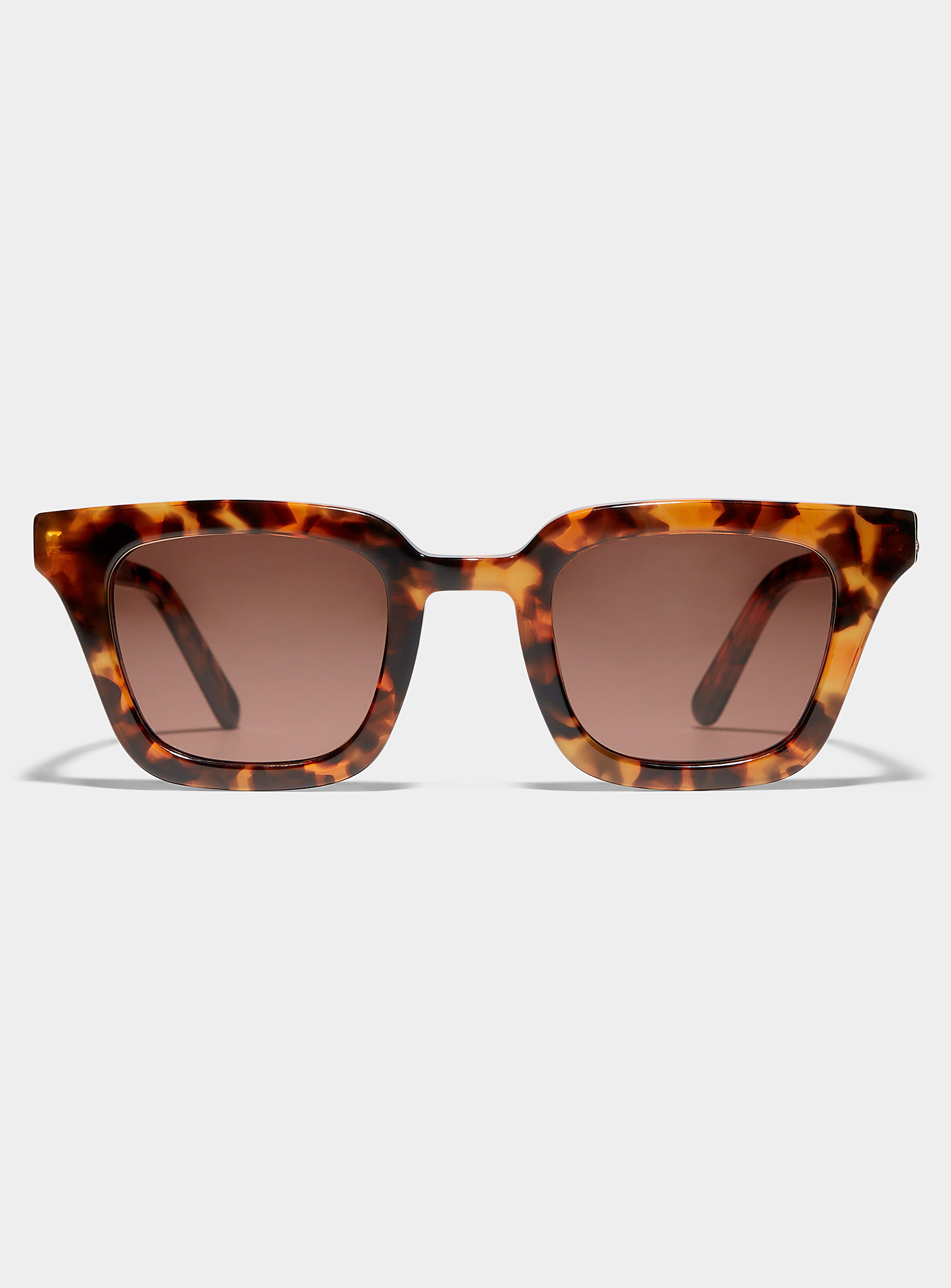 French Kiwis Ysee Square Tortoiseshell Sunglasses In Brown