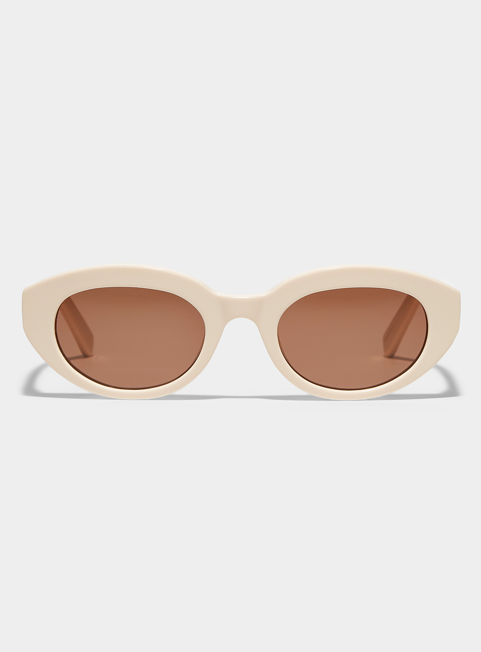 French Kiwis Monroe Oval Sunglasses In Neutral