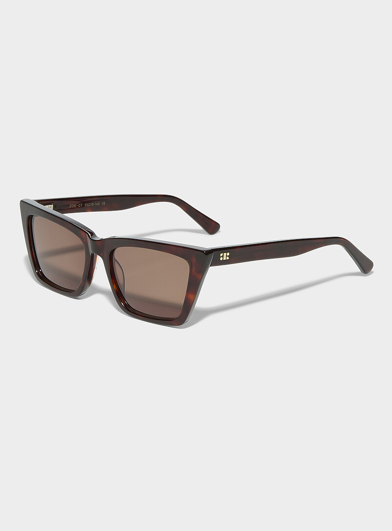 Zoe polarized stretched rectangular sunglasses product image 2
