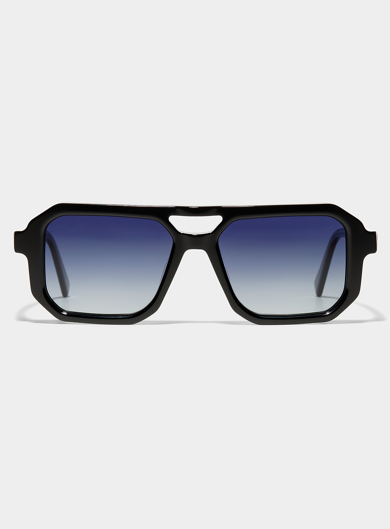 French Kiwis Cyril Square Sunglasses In Black