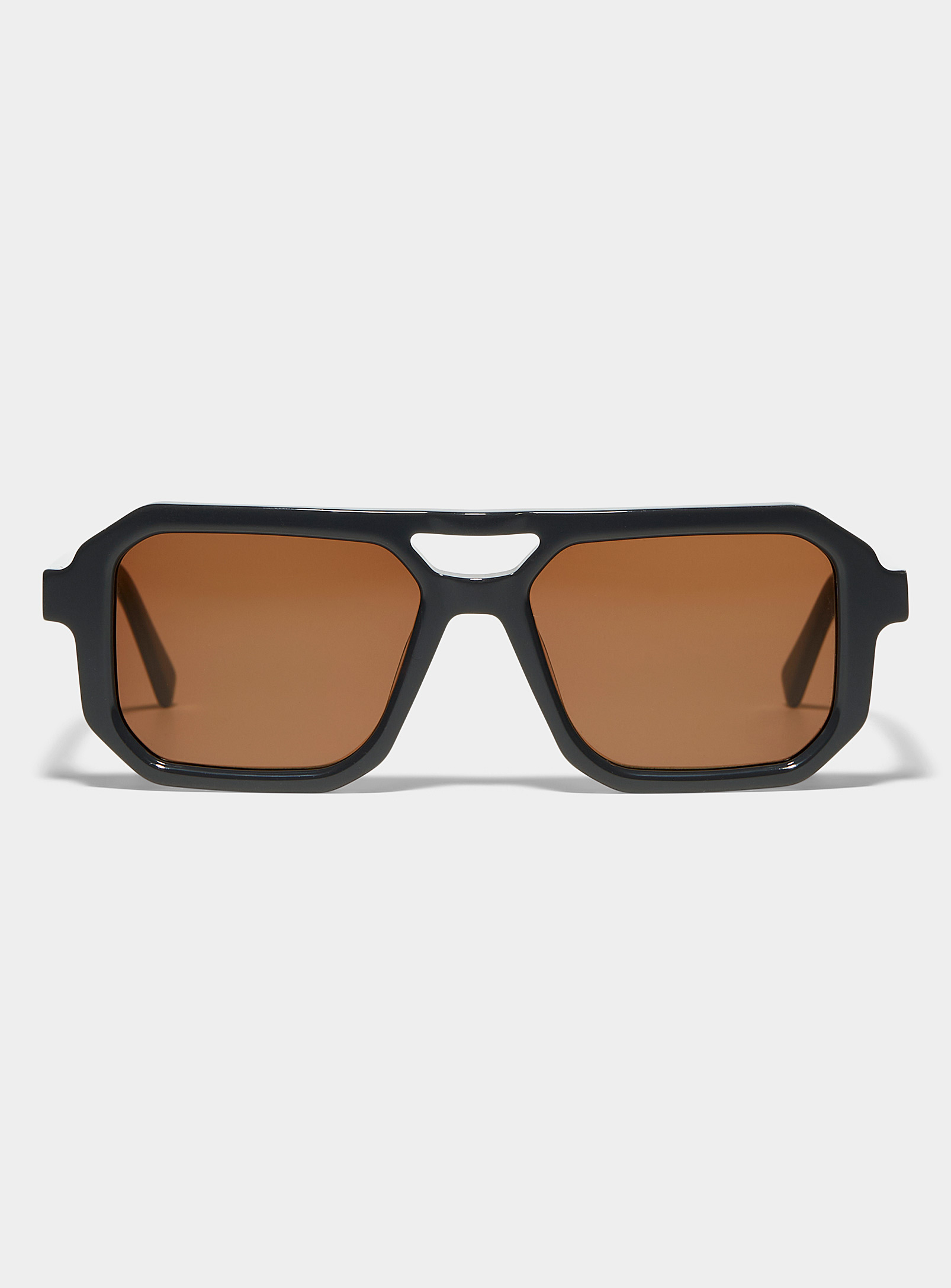 French Kiwis Cyril Square Sunglasses In Charcoal