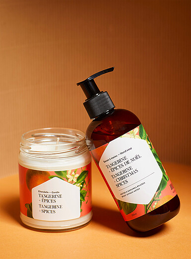 L'ensemble savon &agrave; mains et bougie ambiance des F&ecirc;tes Ensemble de 2 produits