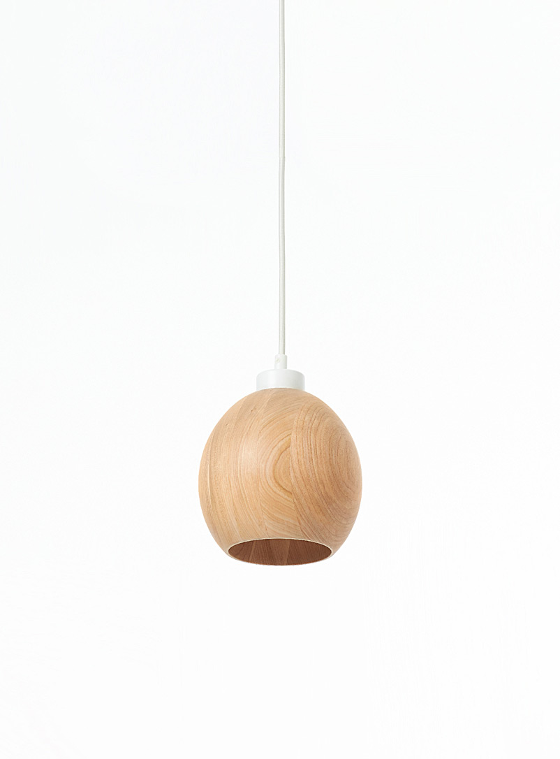 Atelier Stöbben: La lampe bulbe suspendue en merisier Blanc
