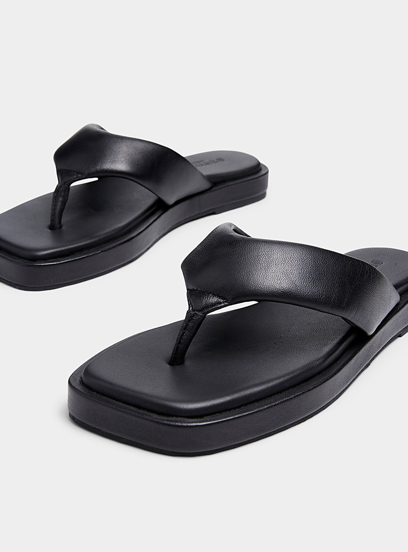 Simons Black Puffy square-toe sandals Women for women