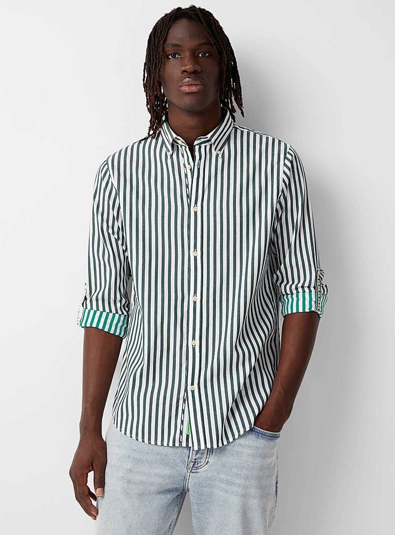 Scotch & Soda: La chemise rayures binaires verticales Coupe confort Vert assorti pour 