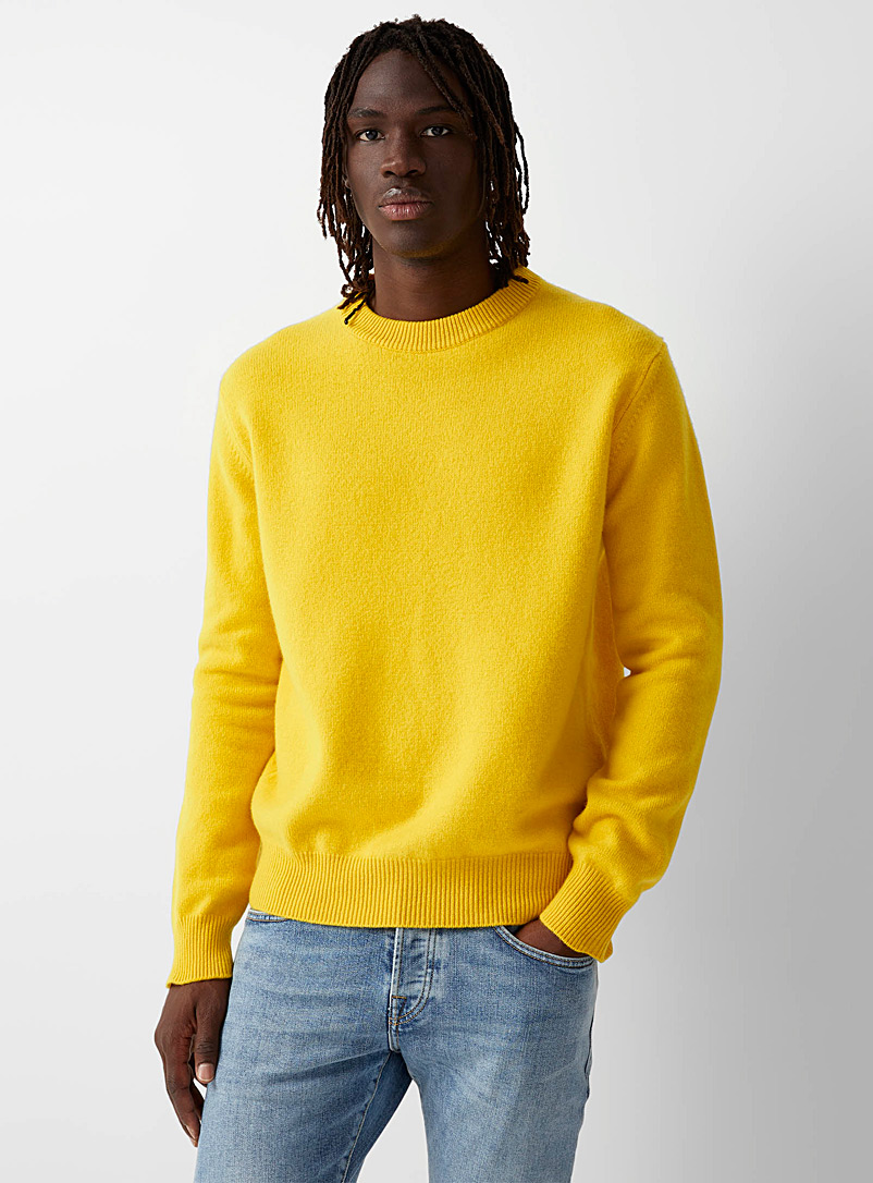 Scotch & Soda Yellow Cashmere-touch crew neck sweater for error