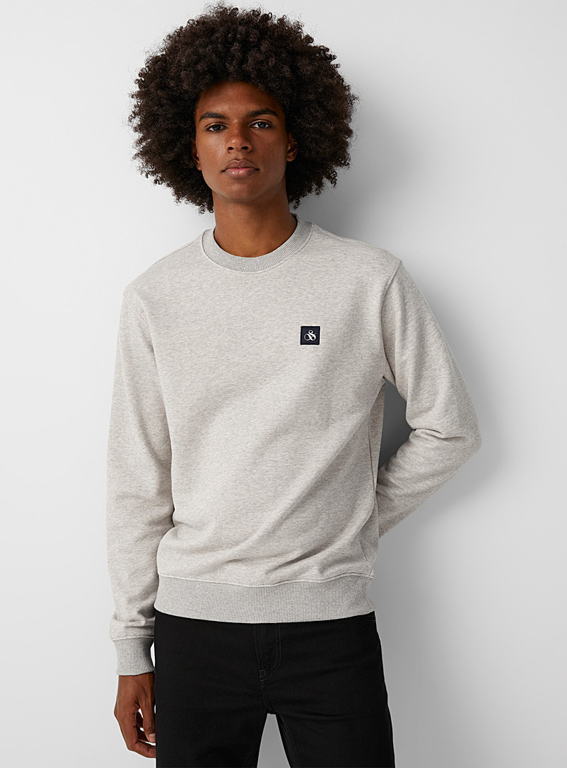 Scotch & Soda Grey Minimalist logo organic cotton sweatshirt for error
