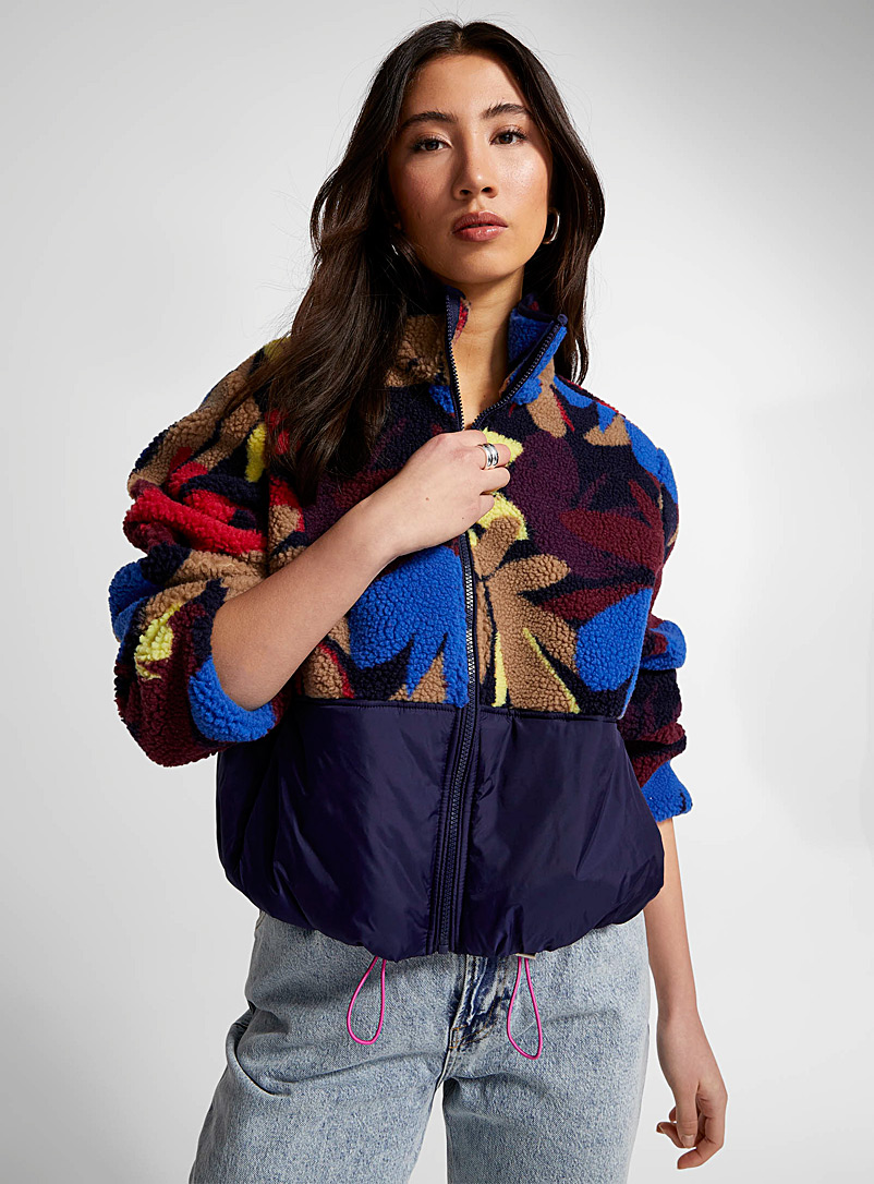 Scotch & Soda: La veste courte Sherpa feuillage vivifiant Bleu assorti pour 