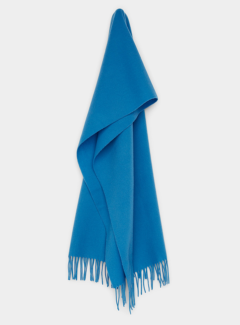 Scotch & Soda Blue Solid virgin wool scarf for error