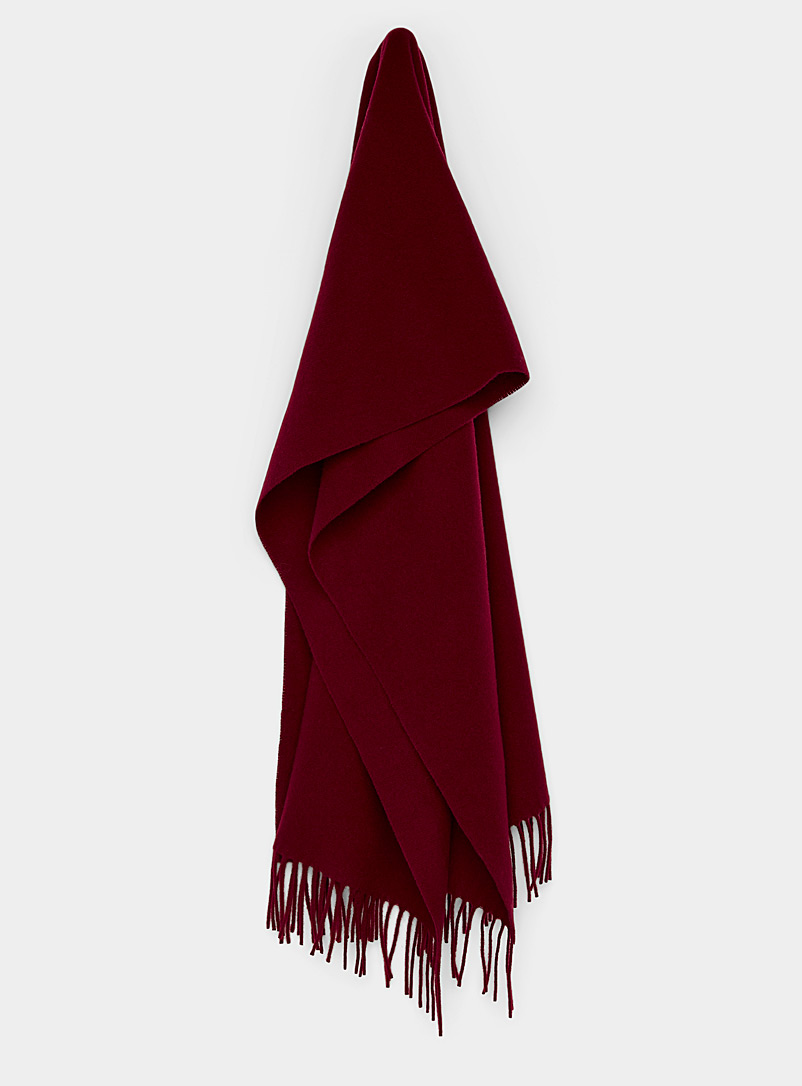 Scotch & Soda Ruby Red Solid virgin wool scarf for error