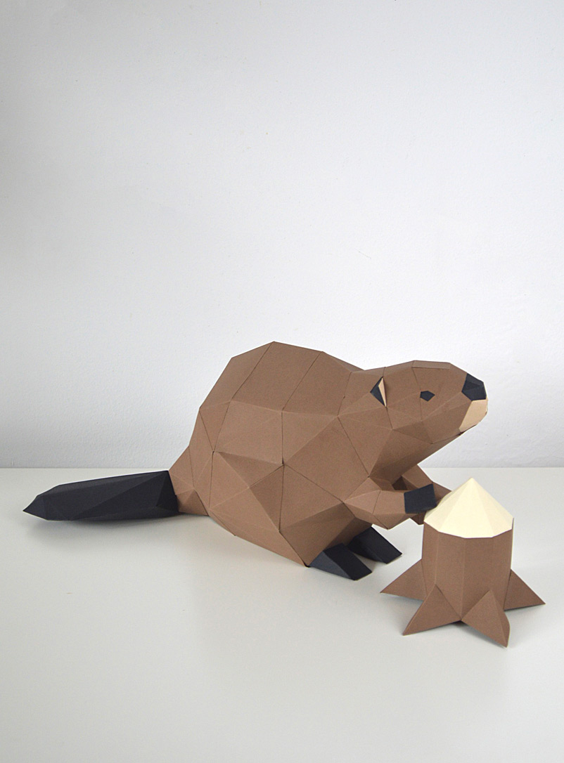 Low Poly Paper Kits Brown Beaver DIY paper kit