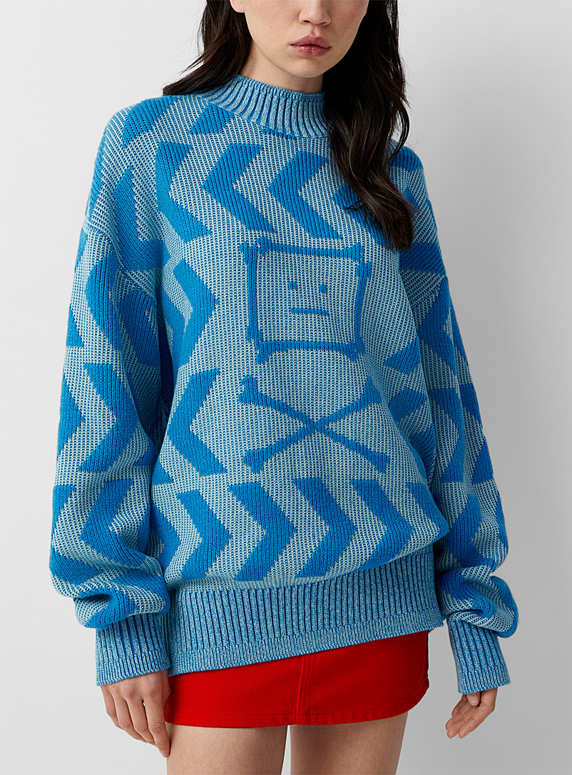 Face blue sweater | Acne Studios | Shop Women's Designer Acne Online in ...