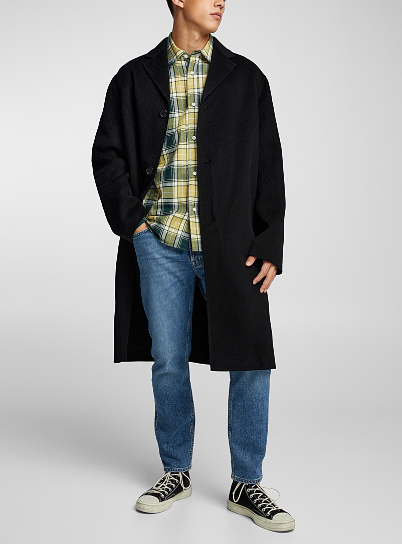 Acne Studios: Le manteau lainage Noir pour homme