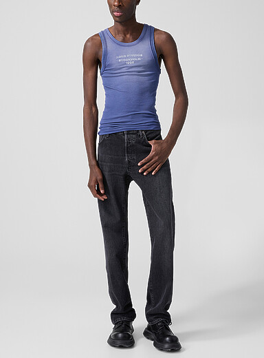 Acne Studios: Le jean 1996 noir d&eacute;lav&eacute; Noir pour homme