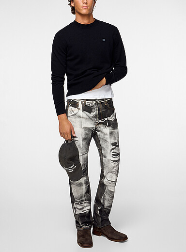 Acne Studios Black Photocopy trompe-l'oeil jean for men
