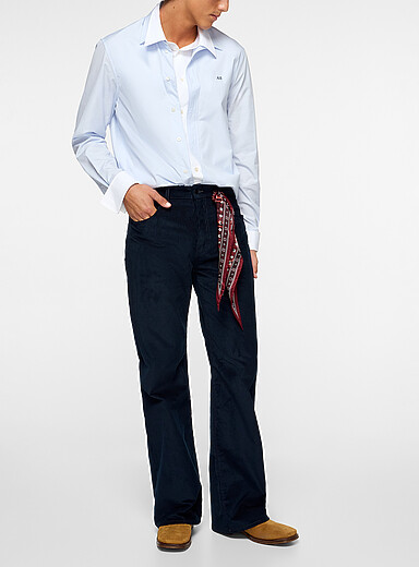 Acne Studios Navy/Midnight Blue Midnight blue corduroy pant for men