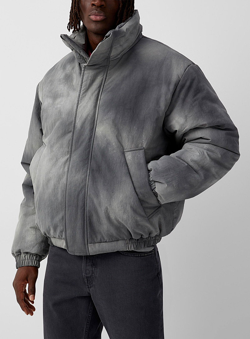 Acne Studios Grey Discolouration effect cropped jacket for men