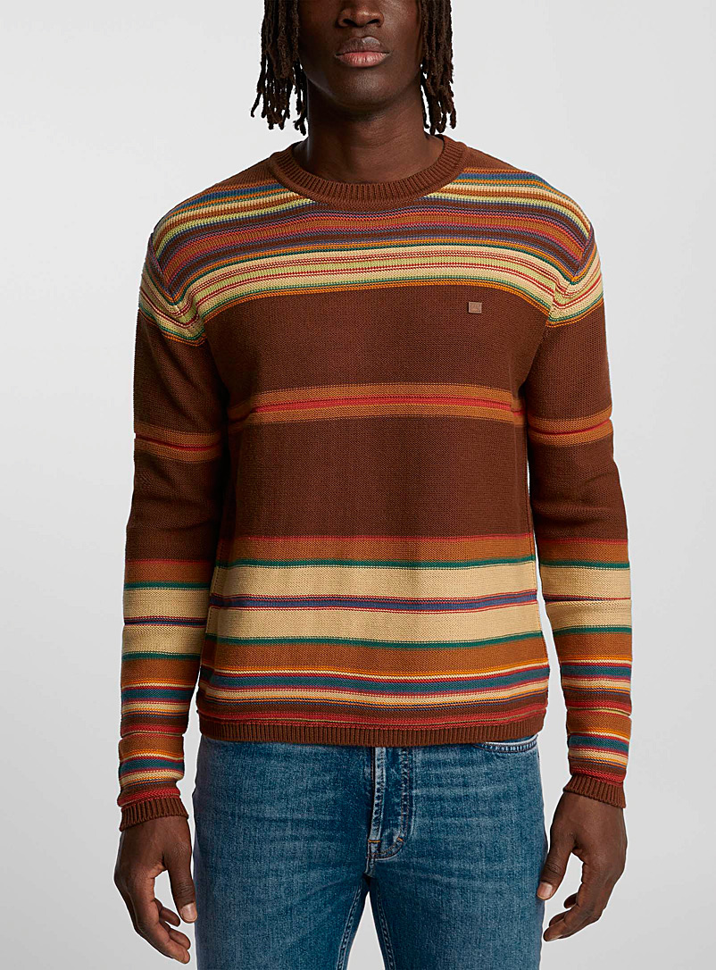 Acne Studios Hazelnut Multi-striped cinnamon sweater for men