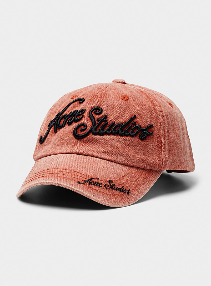 Acne Studios Red Double signature faded cap for men