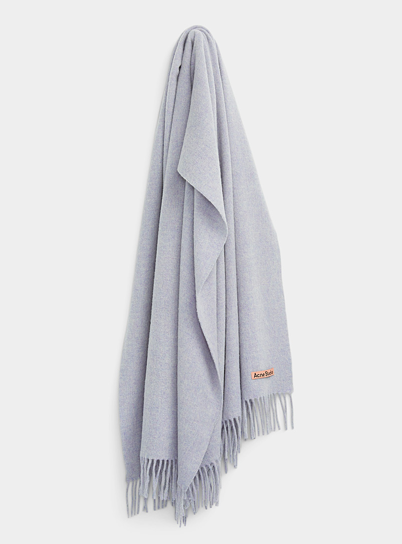 Acne Studios Baby Blue Fringed blanket scarf for men