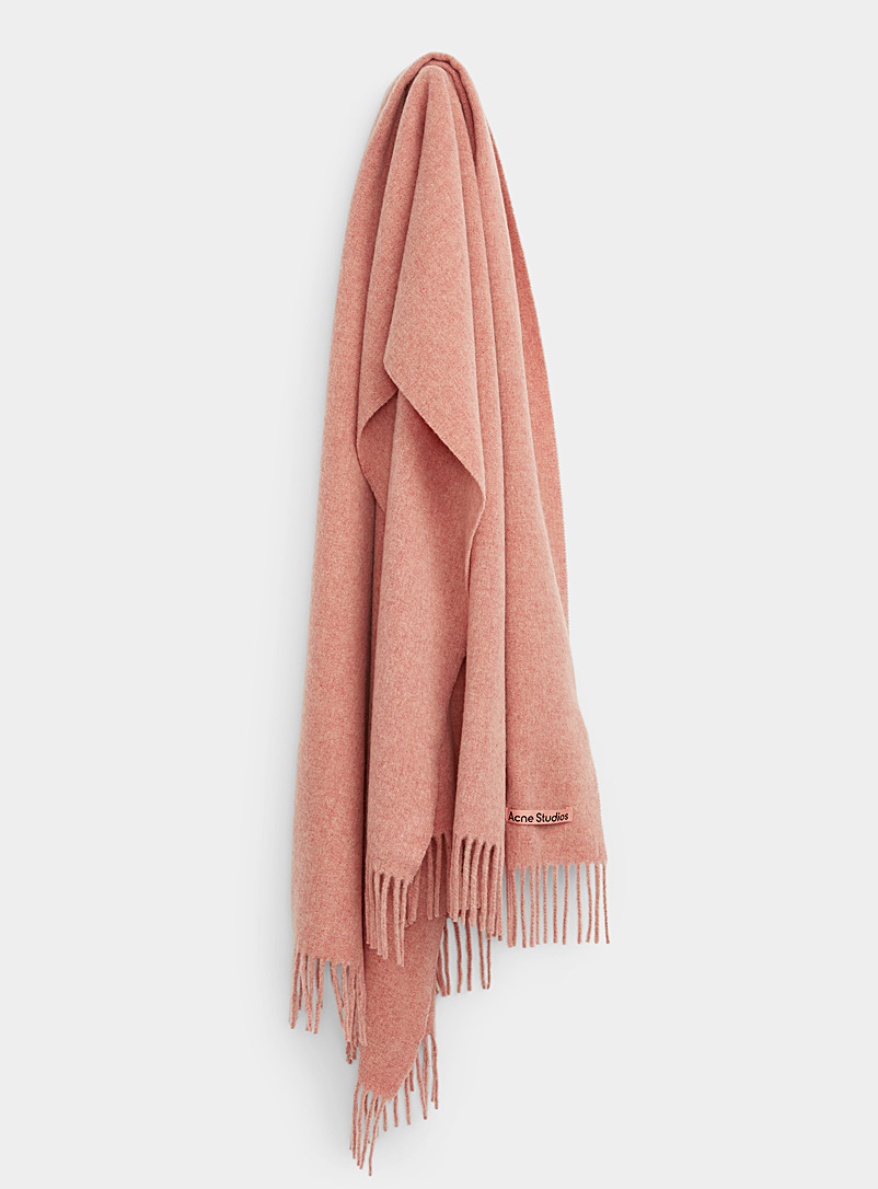 Acne Studios Pink Fringed blanket scarf for men