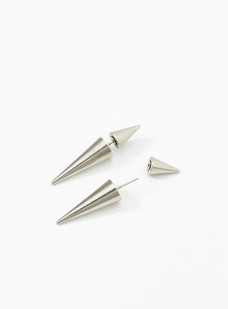 Acne Studios Silver Spike earrings for men