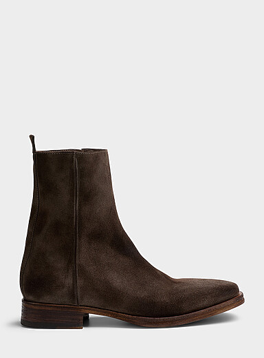 Acne Studios Brown Square-toe suede boots Men for men