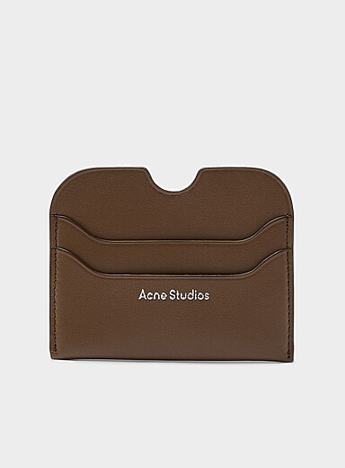 Acne Studios Black Leather logo card holder for men