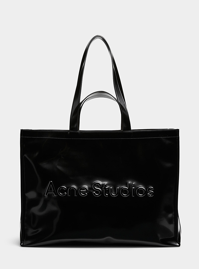 Acne Studios: Le fourre-tout de toile cirée Noir pour homme