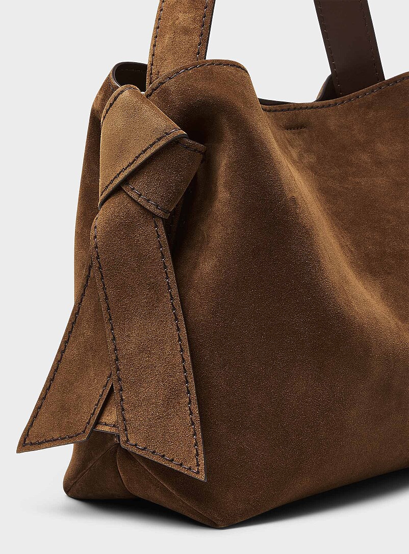 Acne Studios Brown Musubi knots suede bag for men