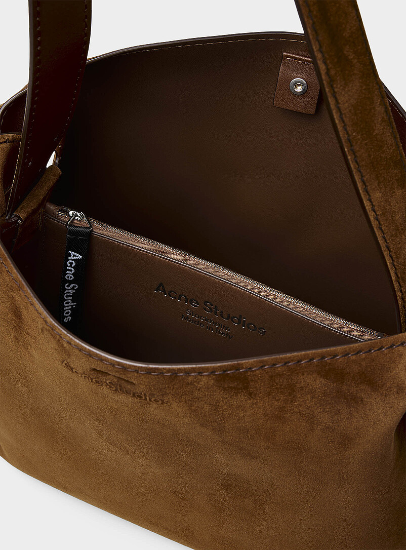 Acne Studios Brown Musubi knots suede bag for men