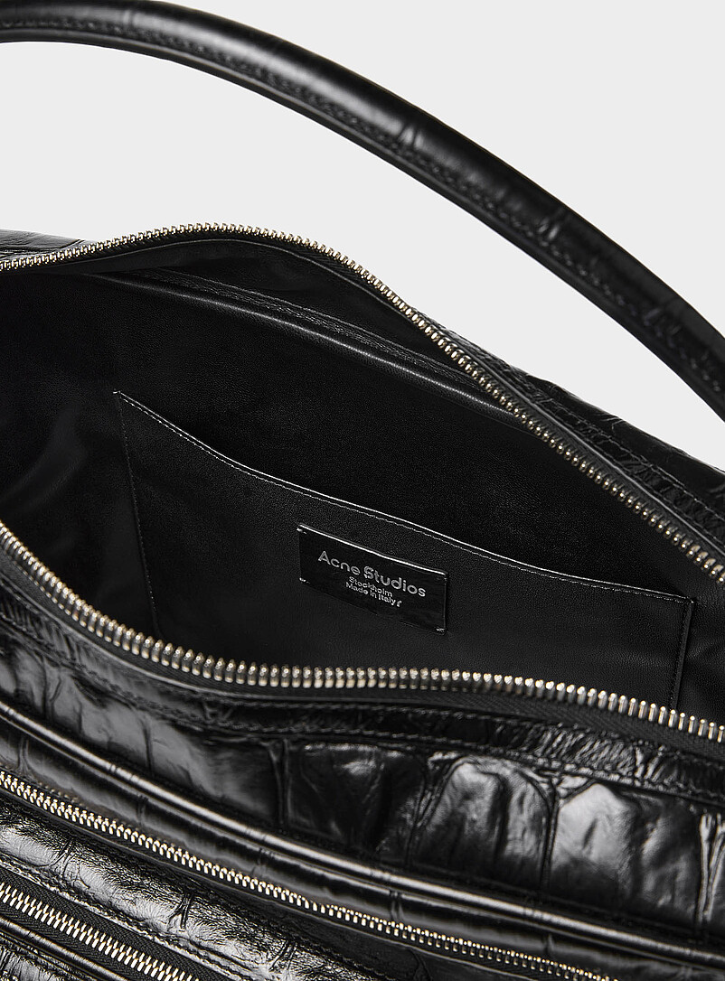 Acne Studios Black Camero faux-croc leather purse for men