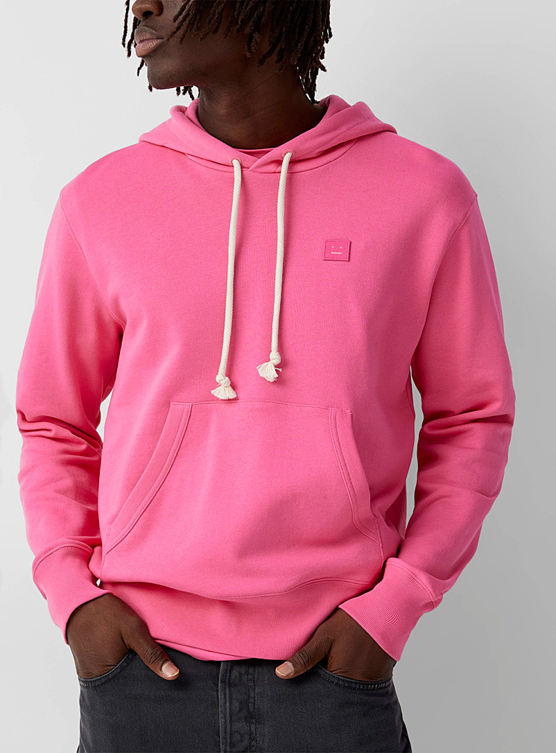 Acne Studios Pink Face patch hoodie for men