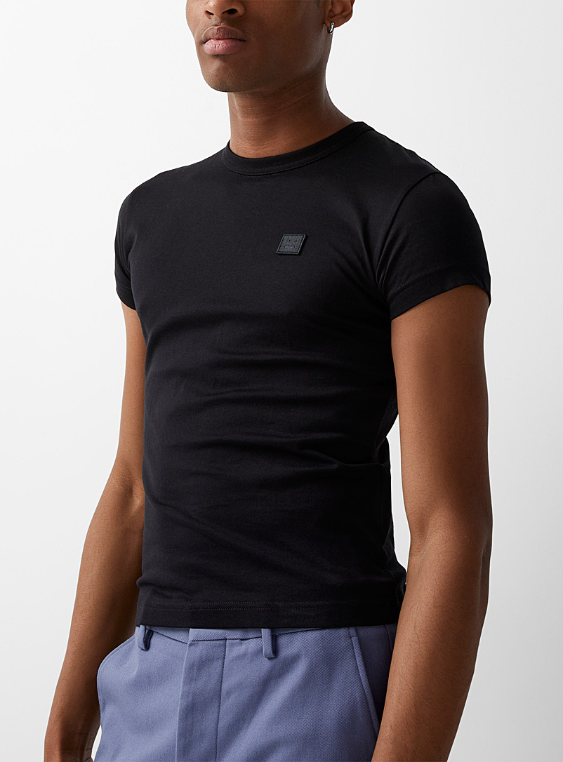 Acne Studios: Le t-shirt ajusté Face Noir pour homme