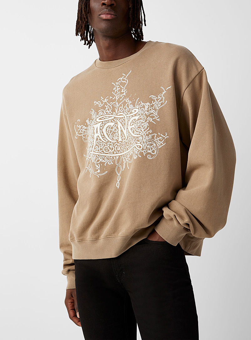 Acne Studios Cream Beige Complex logo sweatshirt for men