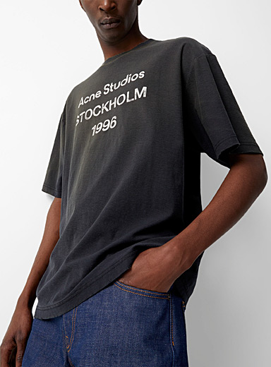 Acne Studios: Le t-shirt signature délavée Noir pour homme