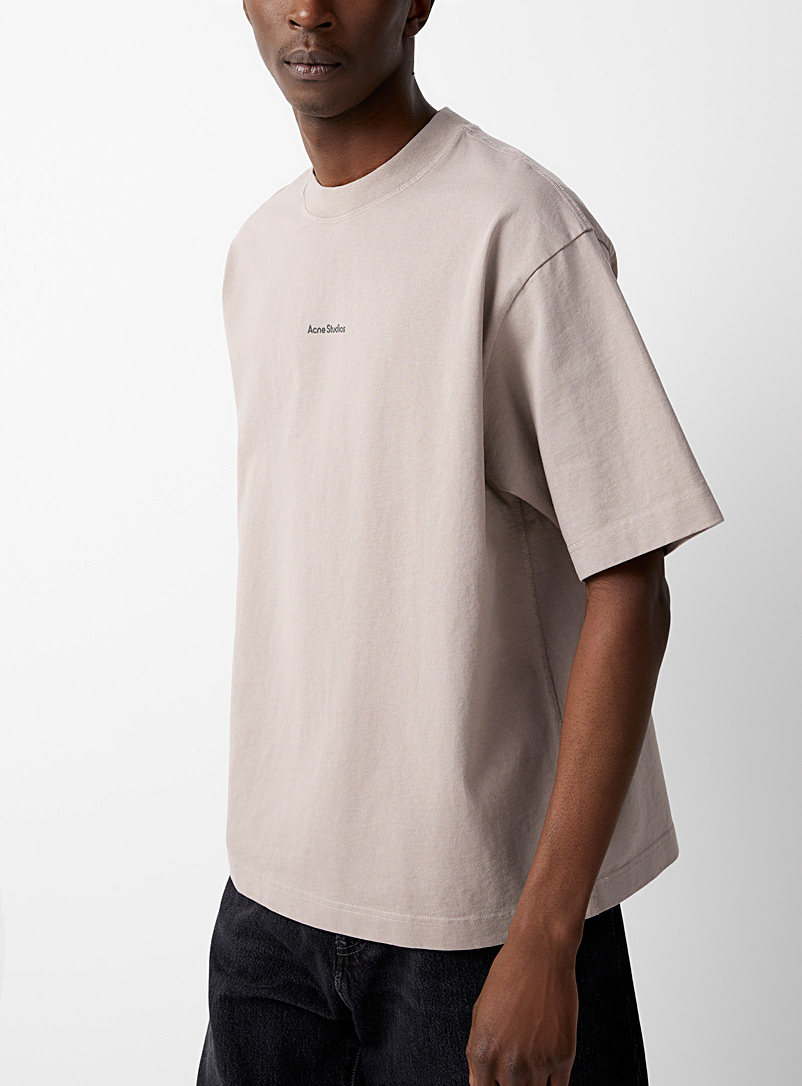 Acne Studios: Le t-shirt signature minimaliste Ivoire - Beige crème pour homme