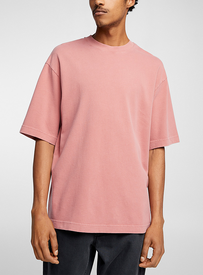 Acne Studios: Le t-shirt rose étiquette transparente Rose pour homme