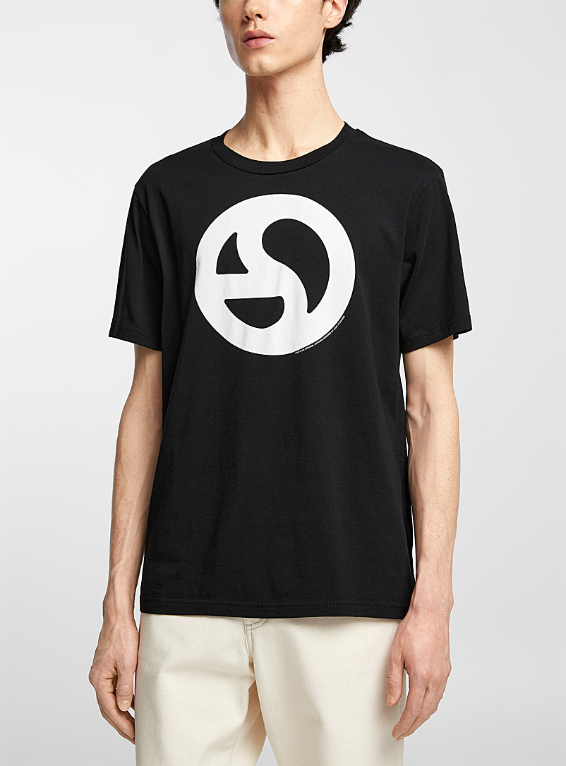 Acne Studios: Le t-shirt logo circulaire Noir pour homme