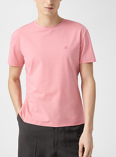 Acne Studios: Le t-shirt Face Unisexe Vieux rose pour homme