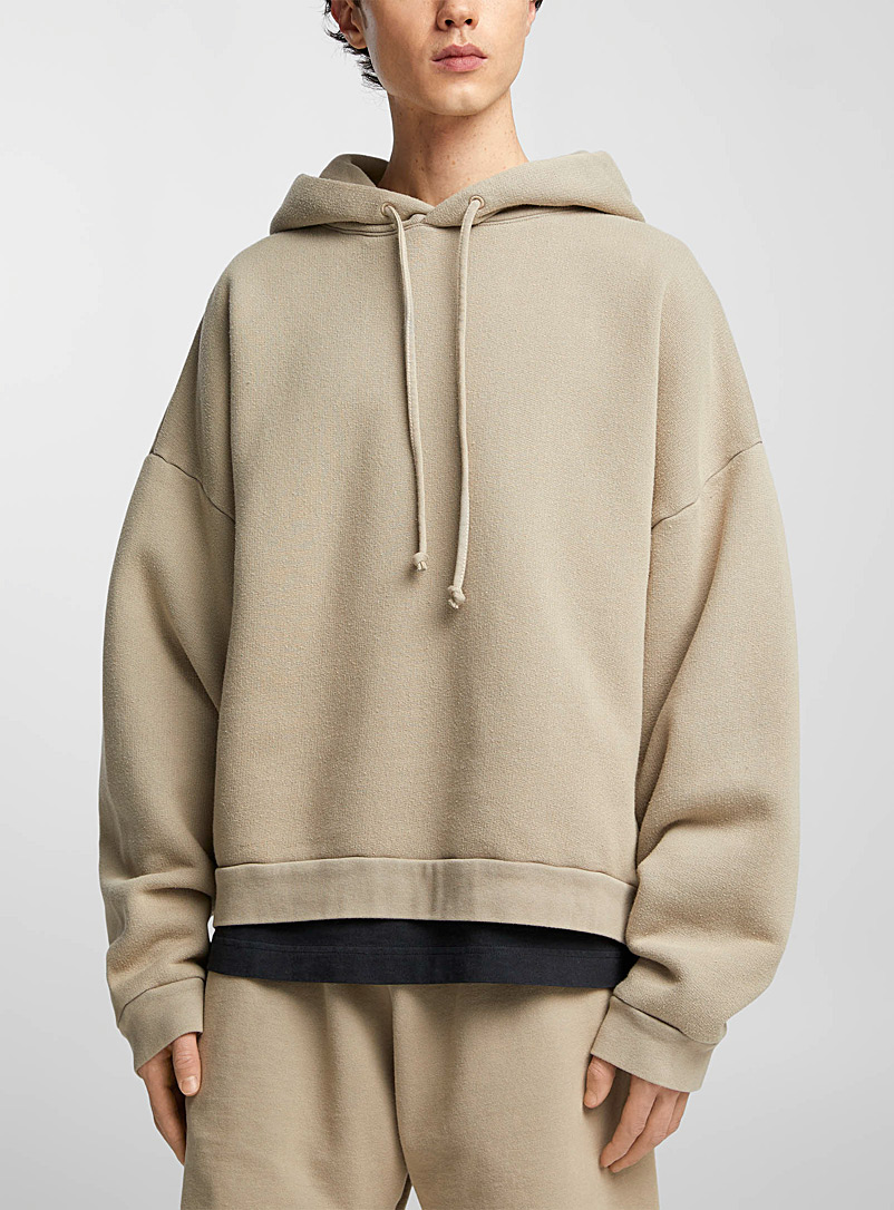 Acne Studios Ivory/Cream Beige Clear label faded hoodie for men