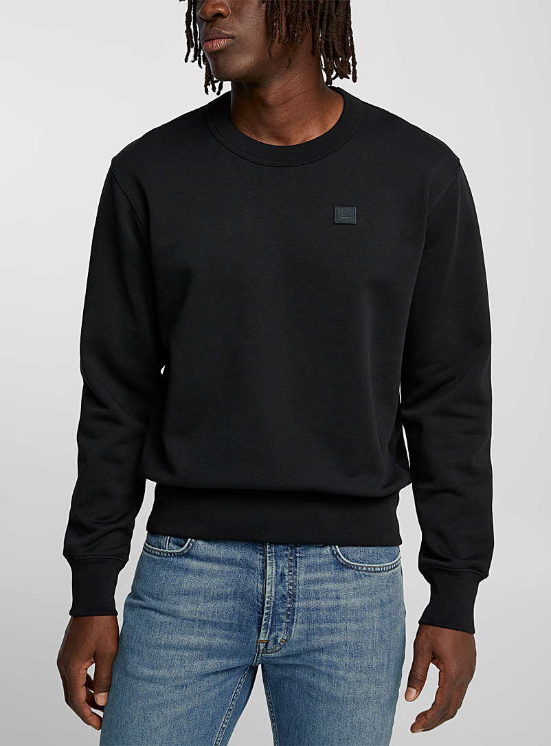 Acne Studios Black Face patch black sweatshirt for men