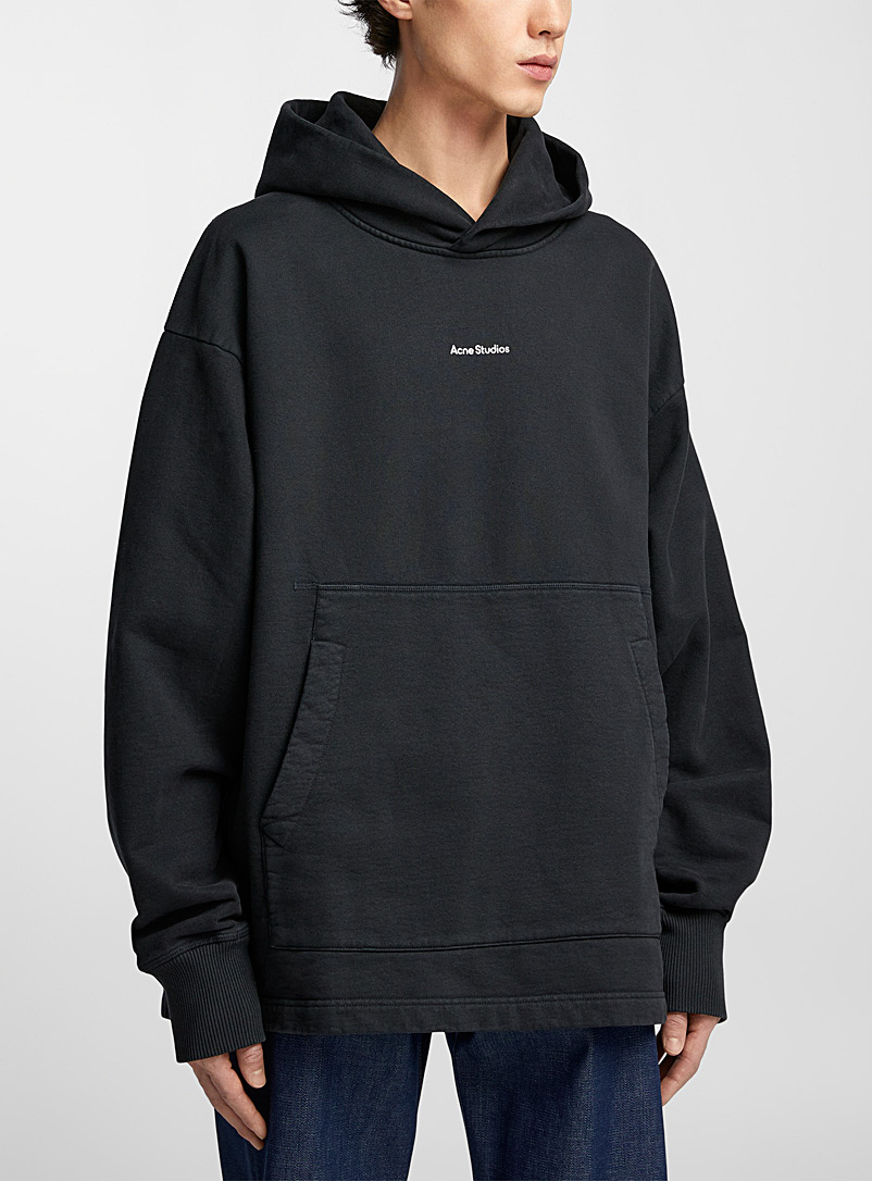 Acne Studios Black Logo faded hoodie for men