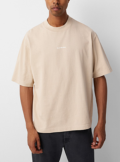 Acne Studios: Le t-shirt signature minimaliste Beige crème pour homme