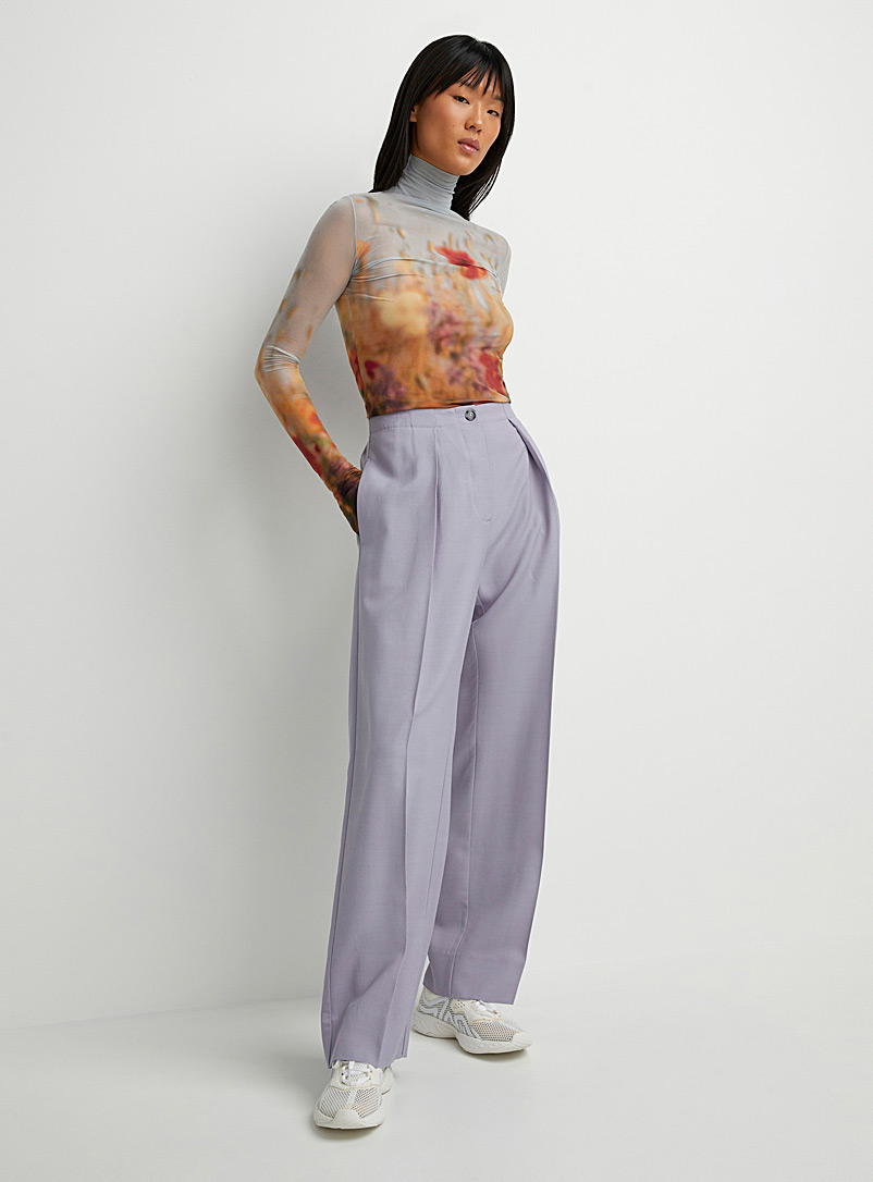 Acne Studios: Le pantalon mauve jambe large Lilas pour femme