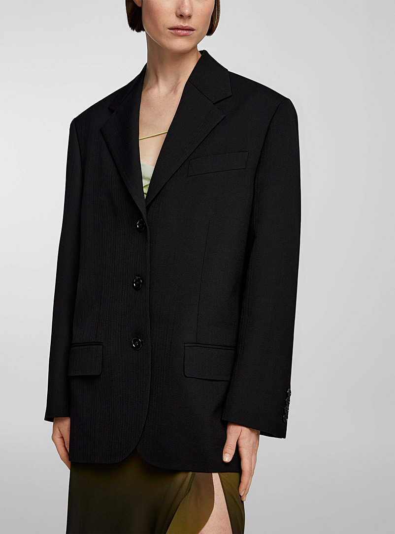Acne Studios Black Oversized wool jacket for women