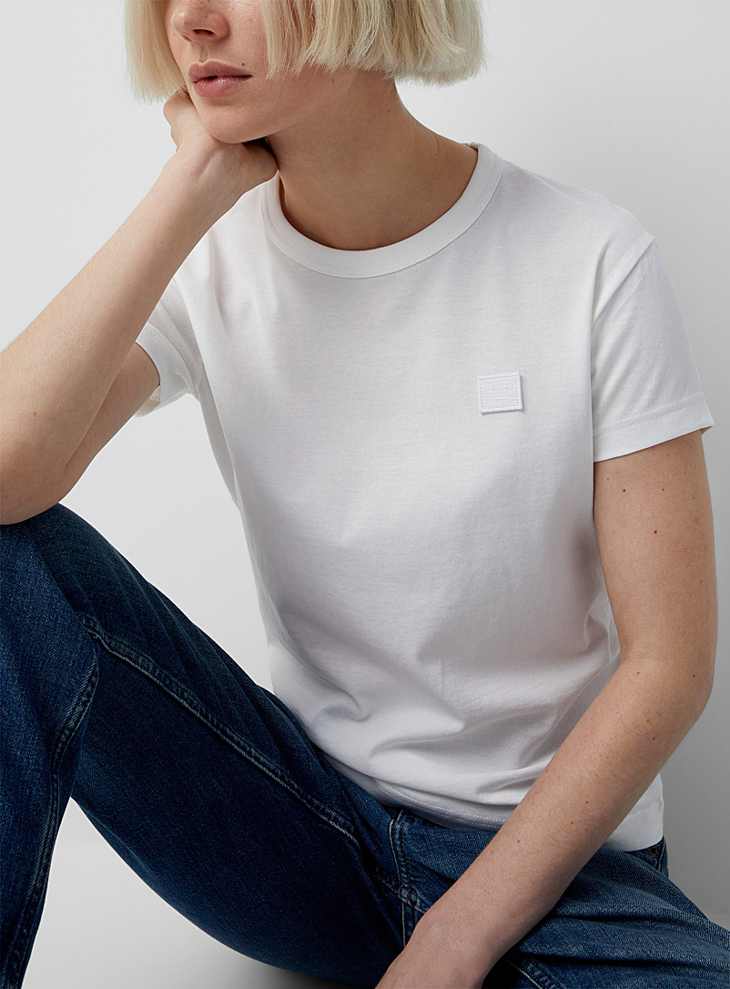 Acne Studios White Face patch T-shirt for women